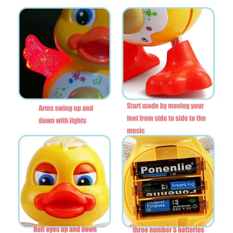 Electric Dancing Duck Toy Interactive Musical Animal with Flashing