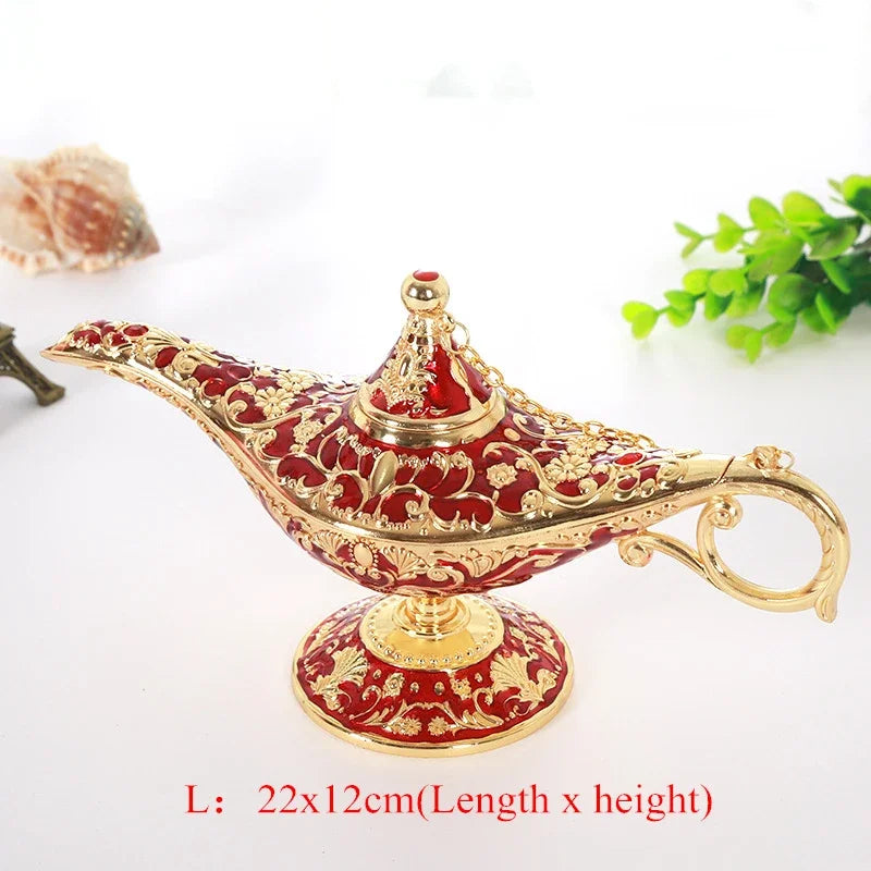 Vintage Legend Aladdin Lamp Magic Genie Wishing Ligh Tabletop Decor Crafts For Home Wedding Decoration Gift For Party Home Decor