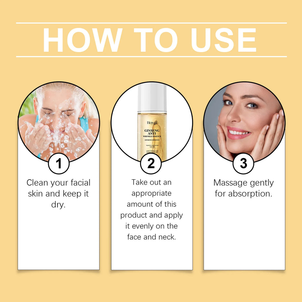 100ml Gold Ginseng Face Essence Polypeptide Lightning Moisturizing Smoothing Facial Serum for Skin Care Ginseng All Skin Types
