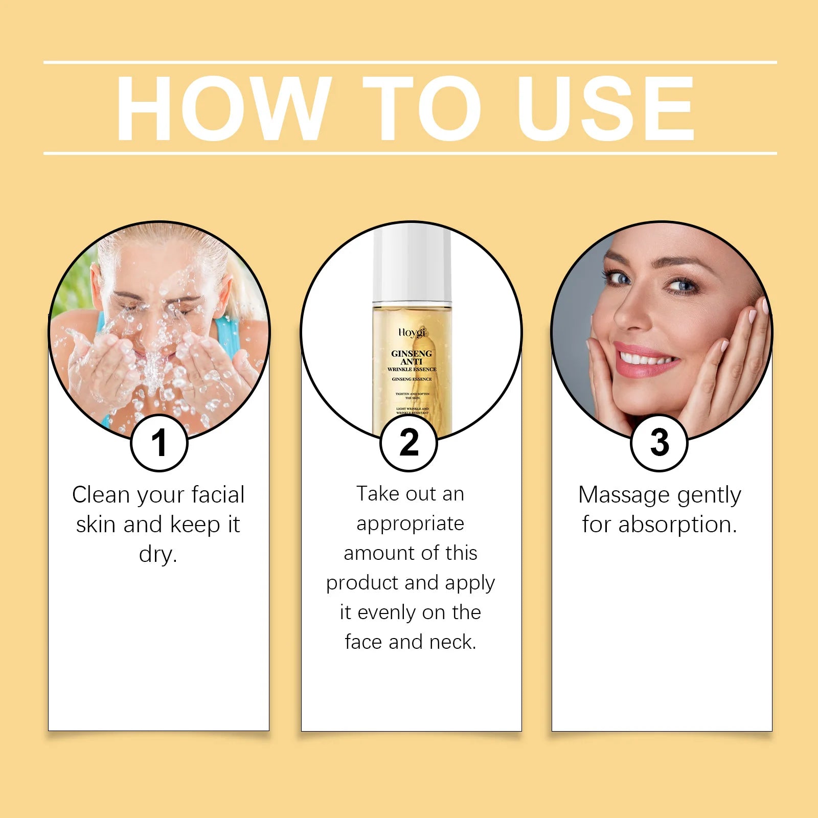100ml Gold Ginseng Face Essence Polypeptide Lightning Moisturizing Smoothing Facial Serum for Skin Care Ginseng All Skin Types