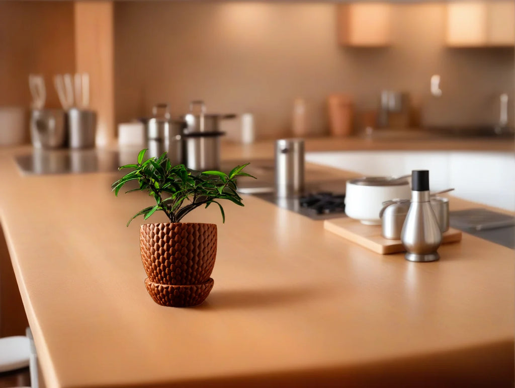 3D Printed Flower Pot Square Line Texture Rhombus Detail Modern Home Decor Biodegradable macetas