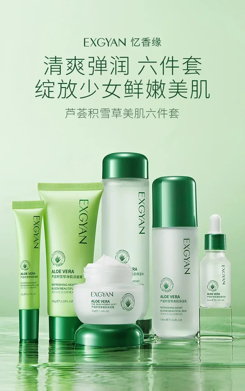 eCentella Asiatica Polypeptide Skin Care Set Aloe Moisturizing Oil-controlling Face Serum Cream Lotion Set Ascorbic Acid Essence