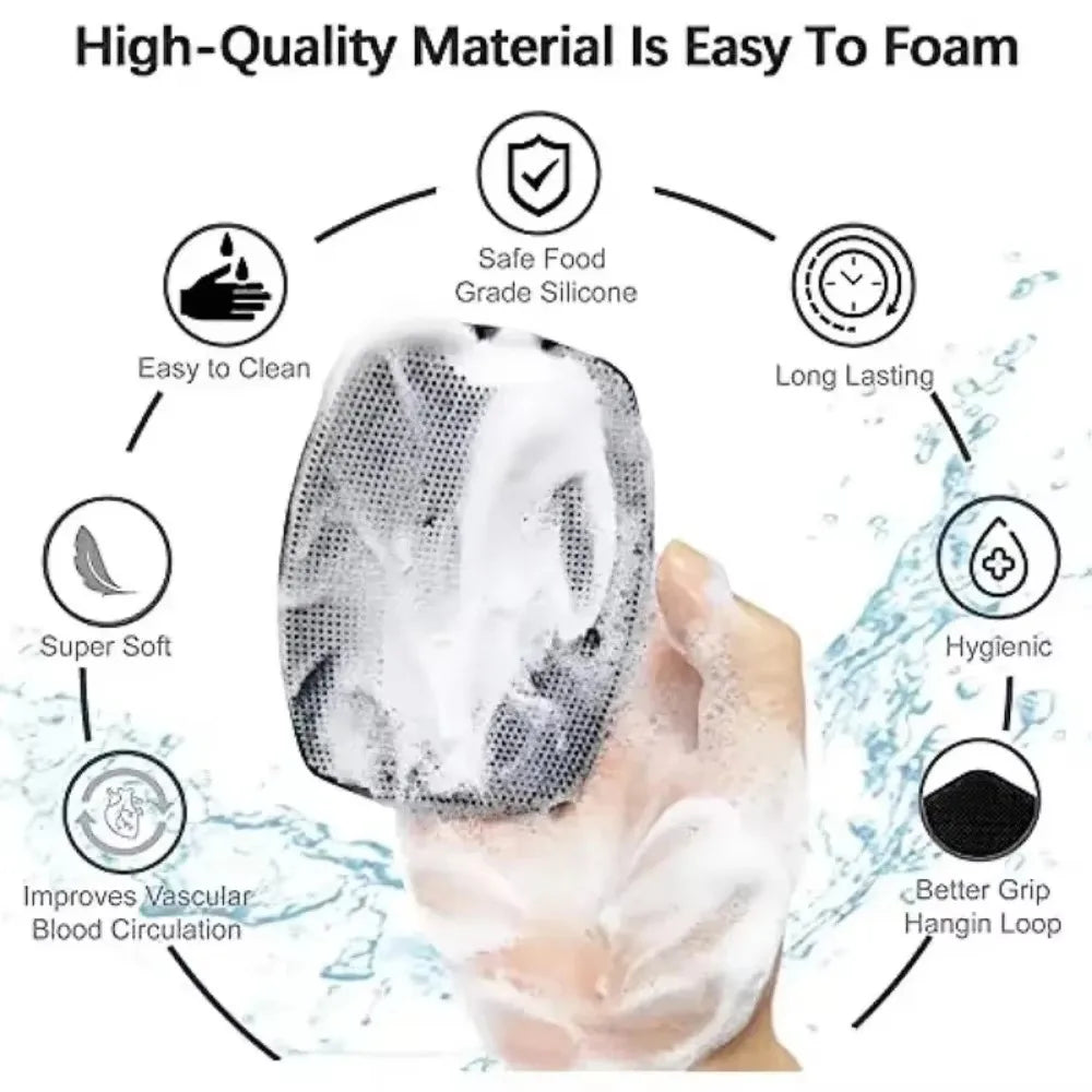 Soft Silicone Body Shower Scrub Brush Handheld Facial Cleansing Tool Gentle Exfoliation Massage Brush for Skin Care Accessories