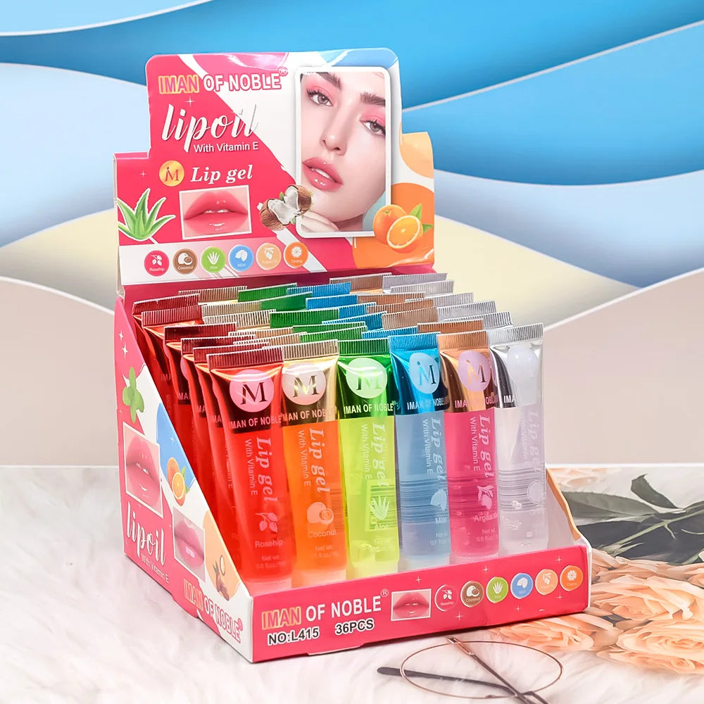 Fruity Flavor Watery Glossy Lip Gloss Set Clear Lip