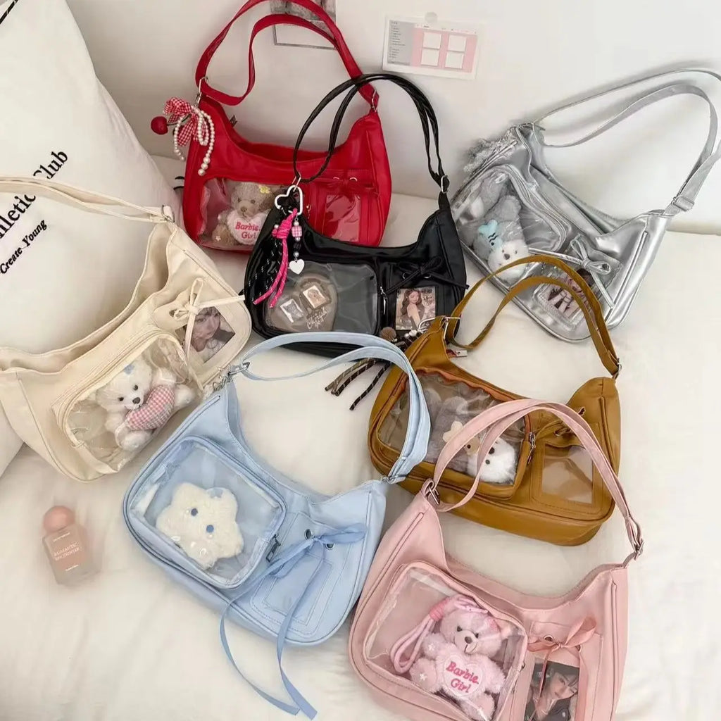 Y2K Harajuku Shoulder Bag Women Korean Transparent Ita Bag School