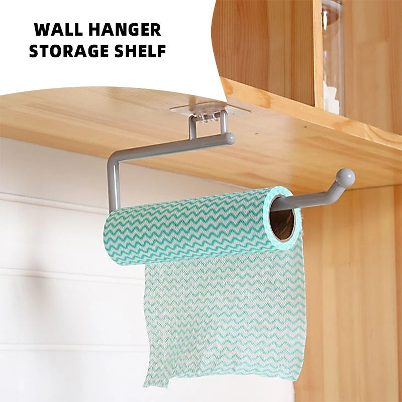 Kitchen Paper Roll Holder Cabinet Rag Hanging Holder Towel Hanger Toilet Paper Holders Rack Bar Shelf Tissue Holder