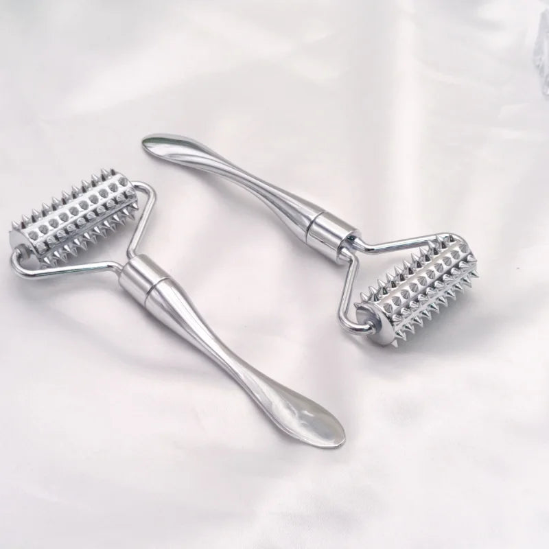 Stainless Steel Pointed Roller Spatula Massage Ball Stone Face Roller Massager To Improve Neck Facial Beauty Skin Care Tool