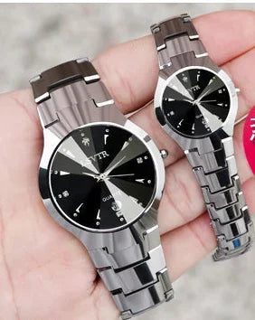 1/2pcs Couples Dial Cutting Quartz Watch Business Fashion Analog