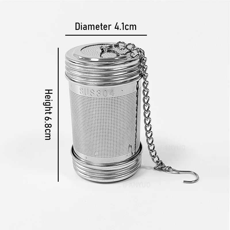 Fine Mesh Filter Tea Infuser Cylindrical 304 Stainless Steel Threaded Connection Teapot Strainer Spice Herb Kitchen Accessories