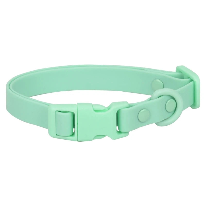448B Waterproof Dog Collar Adjustable Length Macaron Color Pet Collar with Leash Large Dog Training Accessories