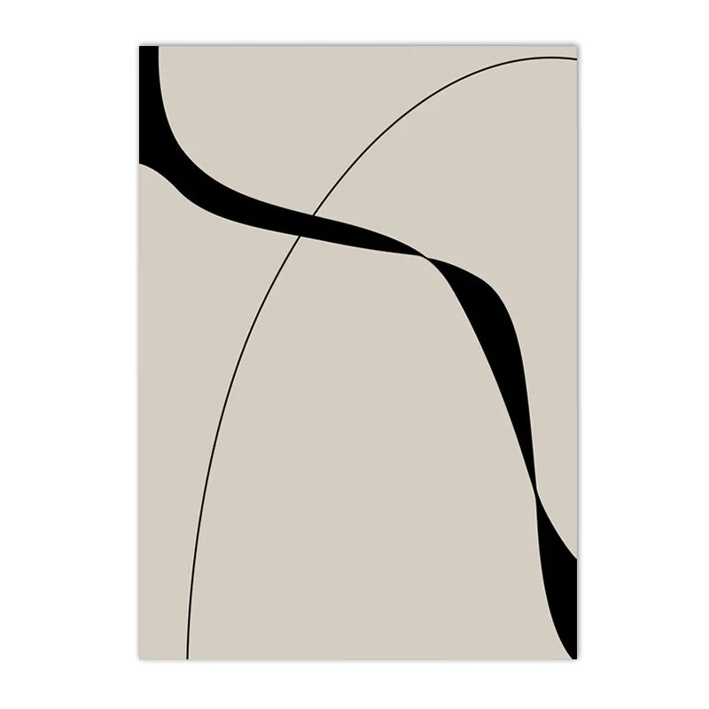 Minimalist Aesthetic Black And White Canvas Print Nordic Poster Abstract Paintings For Living Room Wall Art Pictures Room Decor
