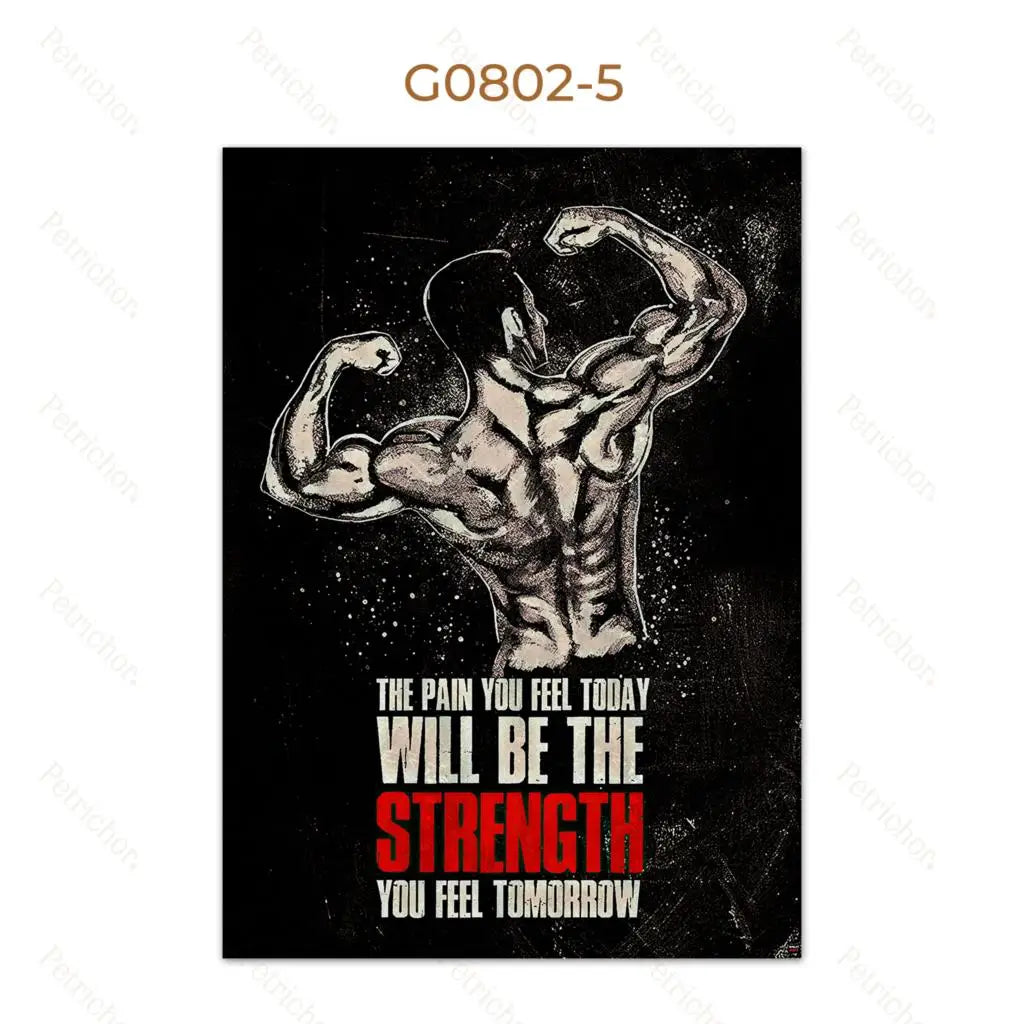 Muscle Motivation Inspirational Quotes Bodybuilding Wall Art Canvas Painting Posters Picture For Gym Fitness Office Home Decor