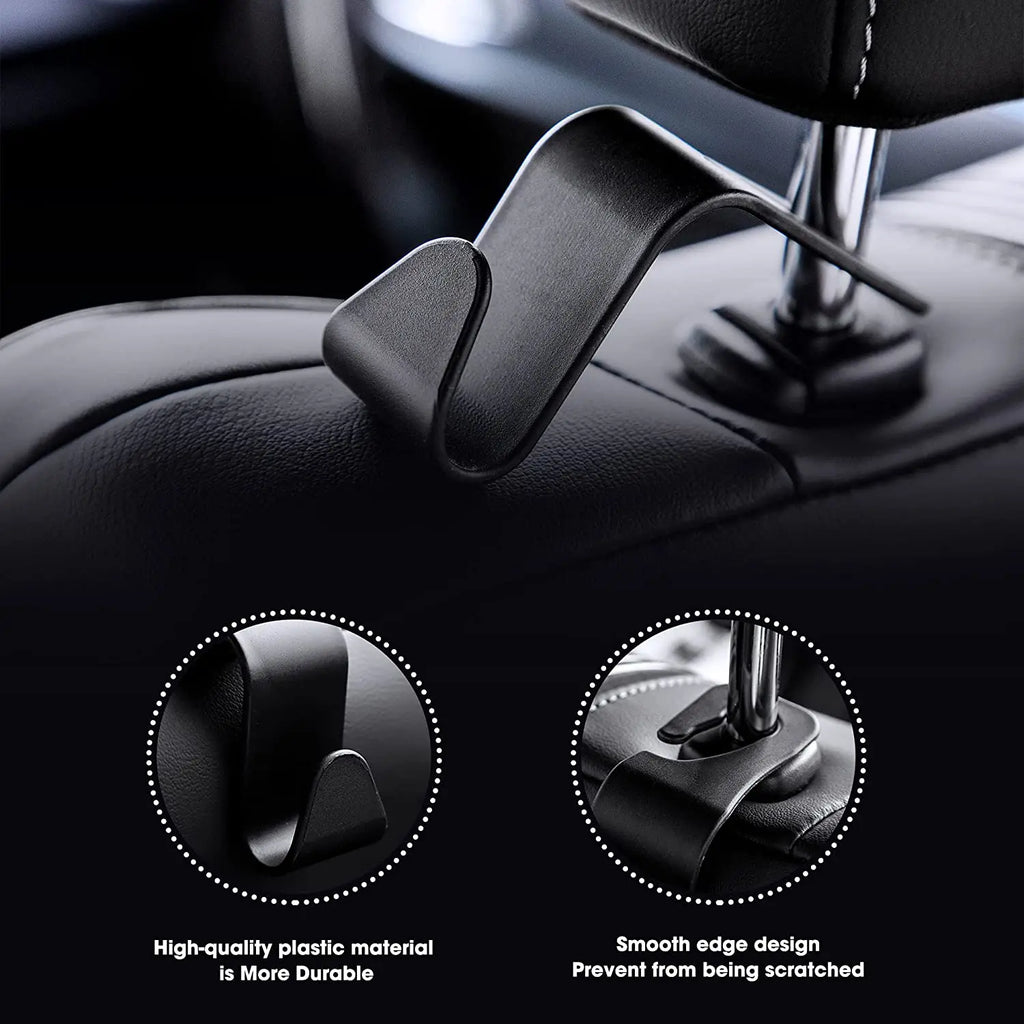 4Pack Hooks for Bags Car Clips Front Seat Headrest Organizer Holder Auto Fastener Hangers Car Storage Interior Accessories2025