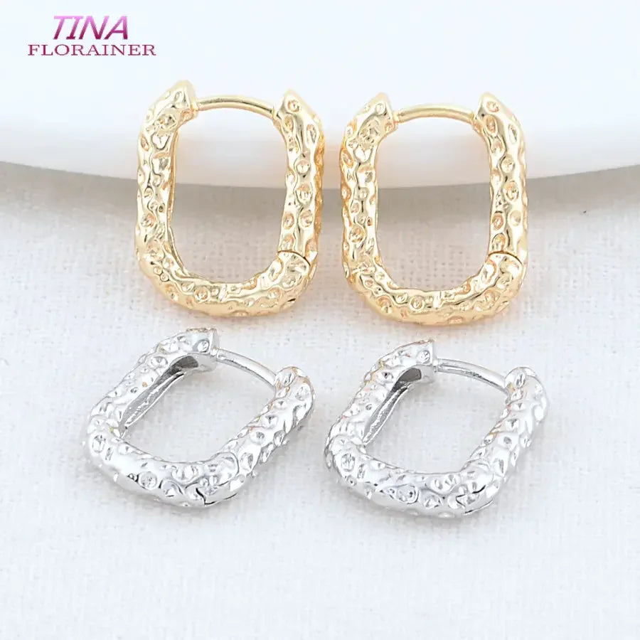 12*15.5MM 14K Gold Color Brass Oval Earrings Hoops High