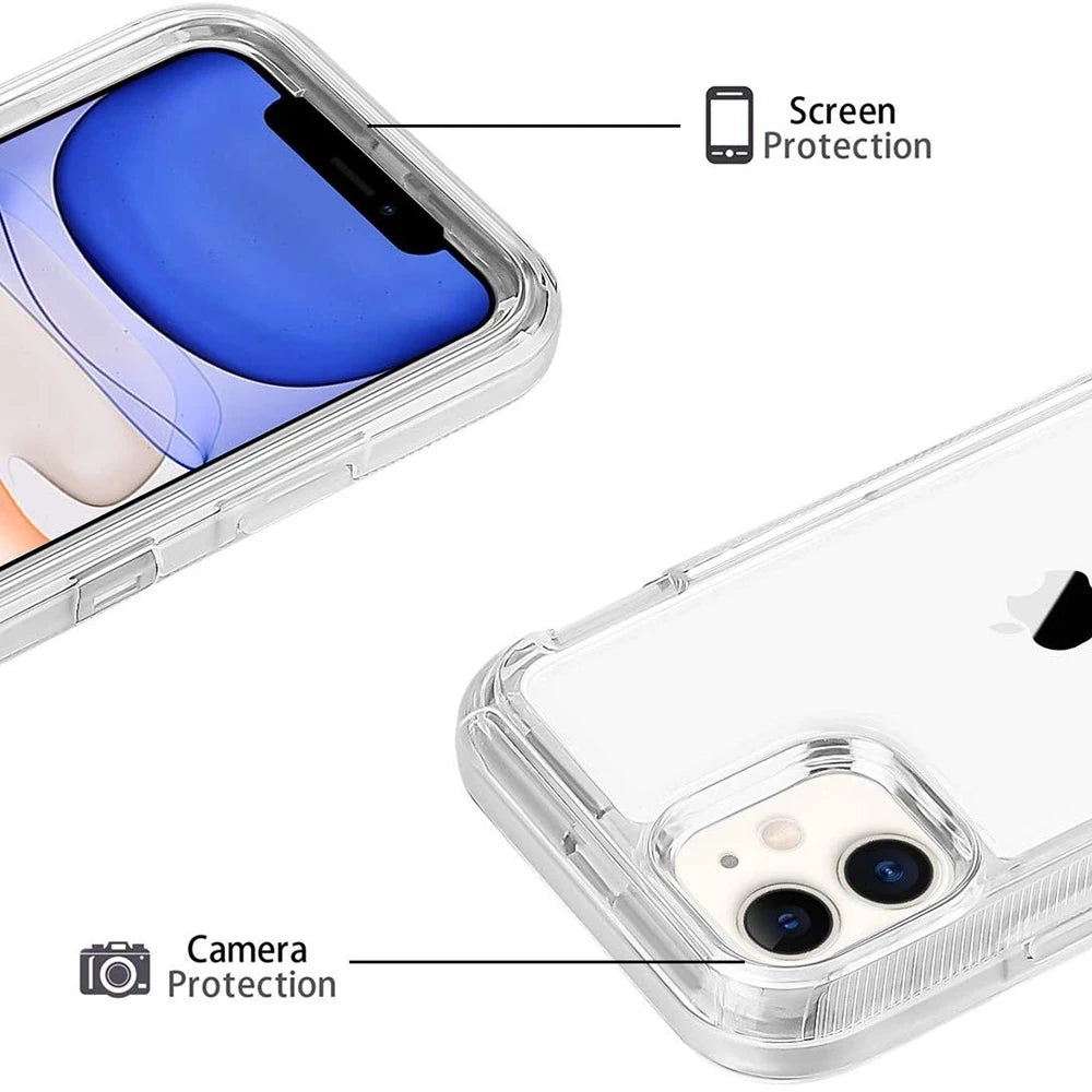 Military Level Heavy Duty Hard 3IN1 Transparent Shockproof for