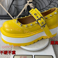 Mary Janes Pumps Platform Rivets Women Shoes Buckle-Strap
