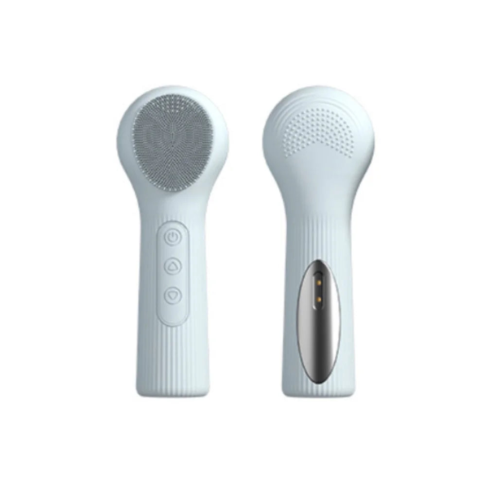 Double-Sided Eletrical Facial Cleansing Men Women Facial Cleansing Brush Heating Silicone Face Wash Brush Manual Clean Skin Care