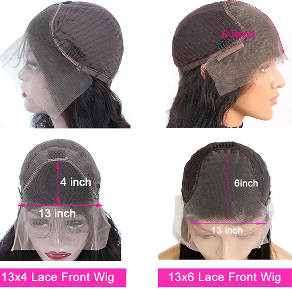 HD Lace Front Human Hair Wigs Straight 13x4 13x6 Transparent Lace