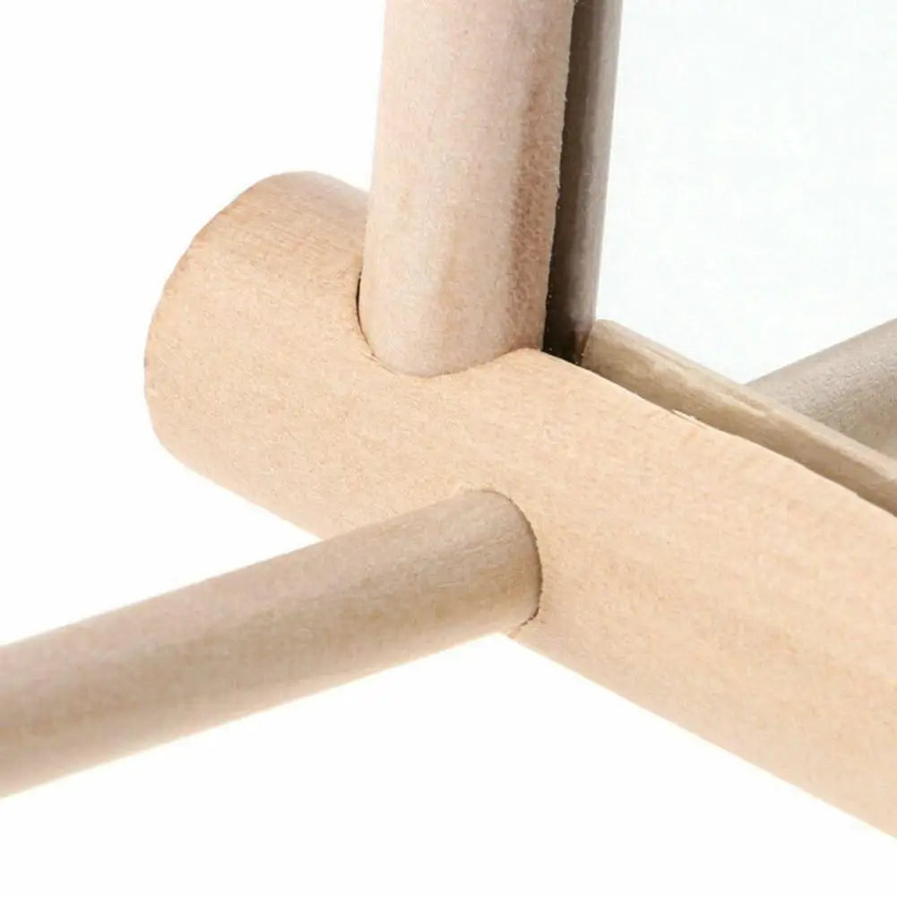 Bird Wooden Mirror Hanging Swing Interactive Play Toys for Parrot Budgies Parakeet Cockatiel Conure Lovebird Cage Accessories