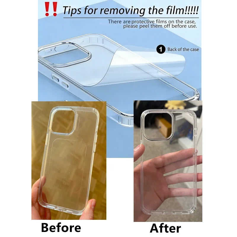 Luxury Sturdy Transparent Phone Case for IPhone18 17 16 15 14 13