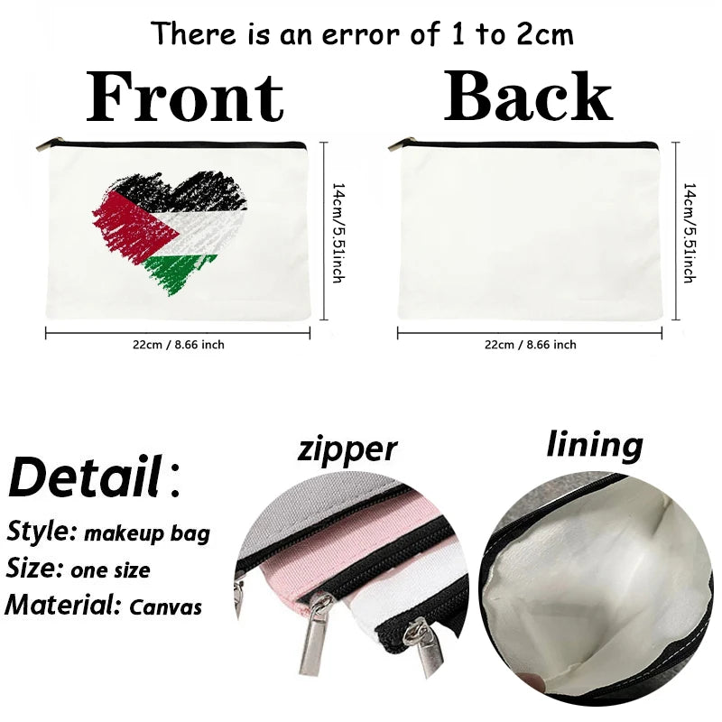 Knife-shaped Printed Canvas Zipper Pouch Lipstick Perfume Skin Care Product  Cosmetic Bag Organizer Sundries Storage Pencil Case