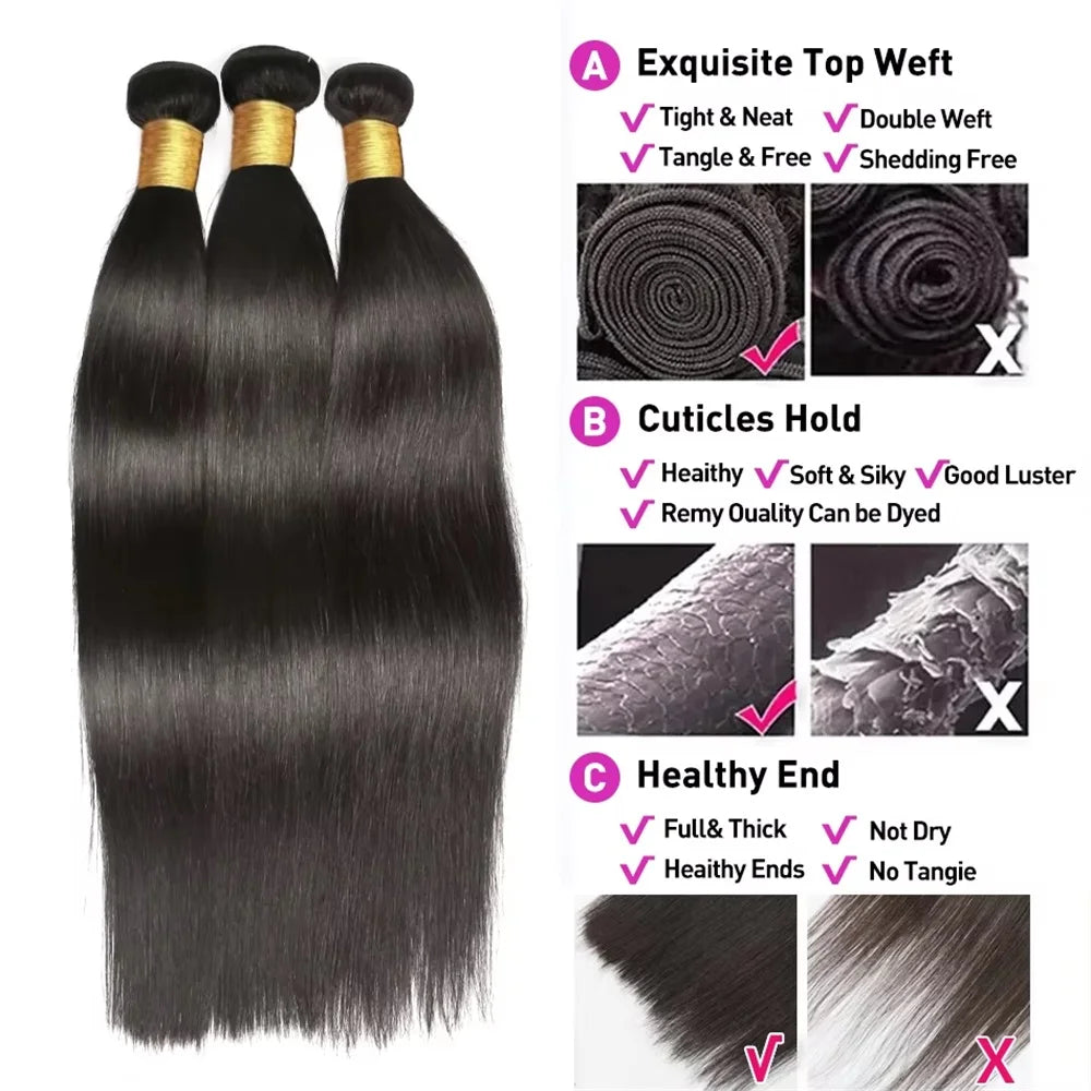 Bone Straight 20 30 40 Inches Long Women Hair