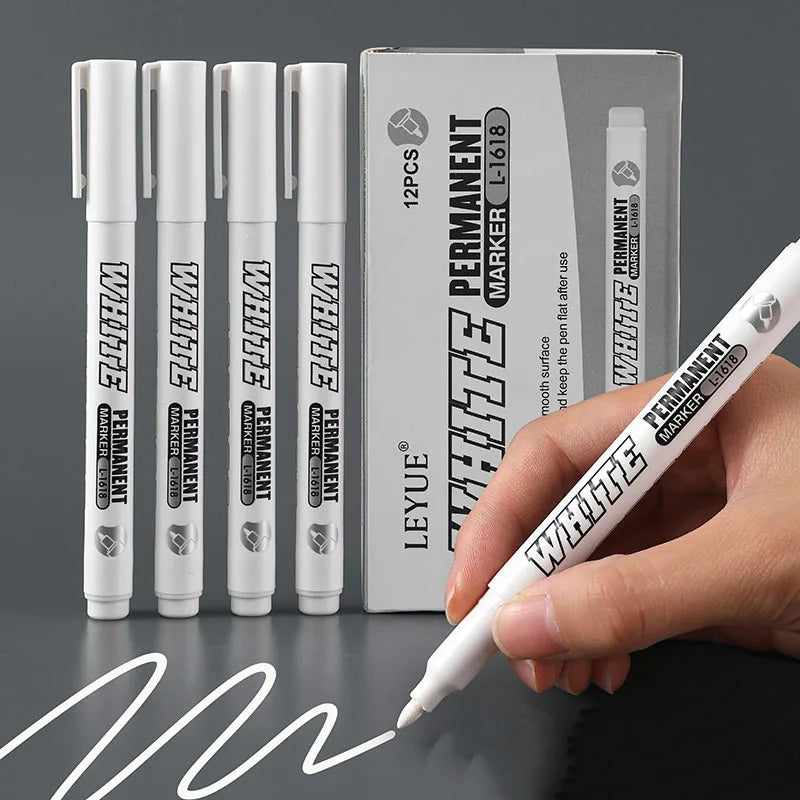 1/2/3PCS Waterproof Metal Marker Permanent White Paint Pen Washing