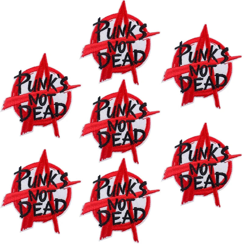 Prajna Wholesale 10PCS Punk Skull Patch For Clothing Skeleton Patches On Clothes DIY Fusible Patch Applqiues Embroidered Pacthes