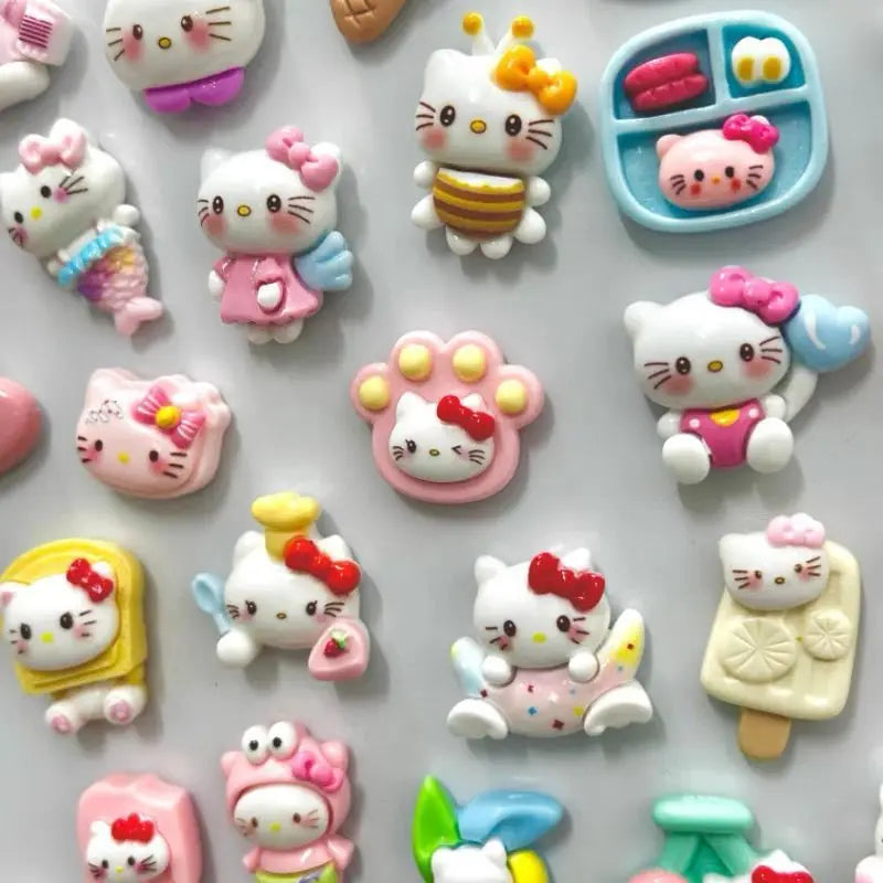 Hello Kitty Refrigerator Magnet Cute Cartoon Cute Cartoon Resin Material Magnetic Tile Fashion Personality Small Accessories