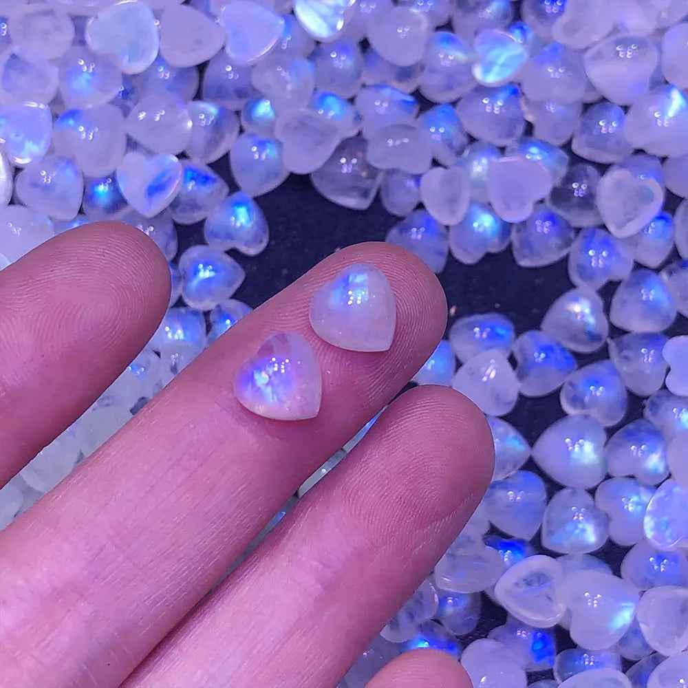 Natural Stone Moonstone Mini Heart Blue Moonstone Crystals Crystal Stones Gemstone Minerals Quartz Energy Spiritual Home Decor