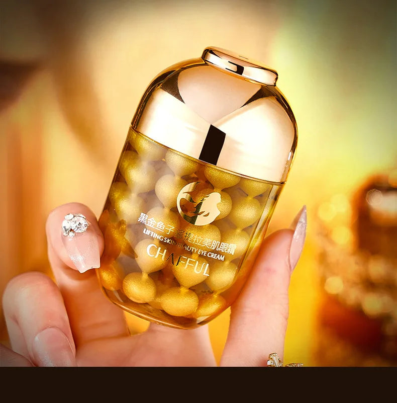 24k Black Gold Caviar Eye Cream Anti Dark Circles Eye Bags Firming Anti Aging  Moisturizing Eyes Skin Care For All Skin Types