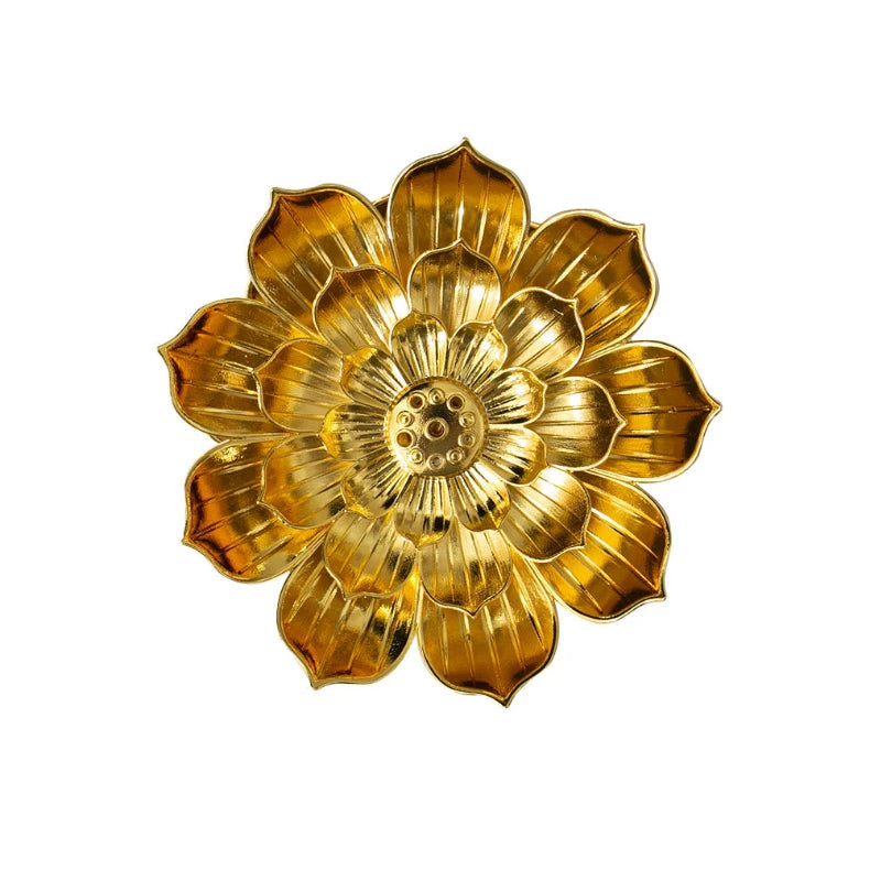 YXYMCF 1PC Alloy Incense Burner Stick Holder Plate Buddhism Zen Lotus Frog Snail Censer Bronze Nasturtium Home Decor 24 Styles