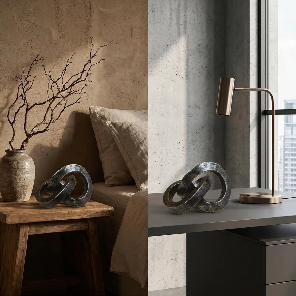 Nordic-Style Resin Artistic Knot Ornament Minimalist Home Decor Sculpture for Bedrooms, Living Rooms, Office Abstract Art Decor