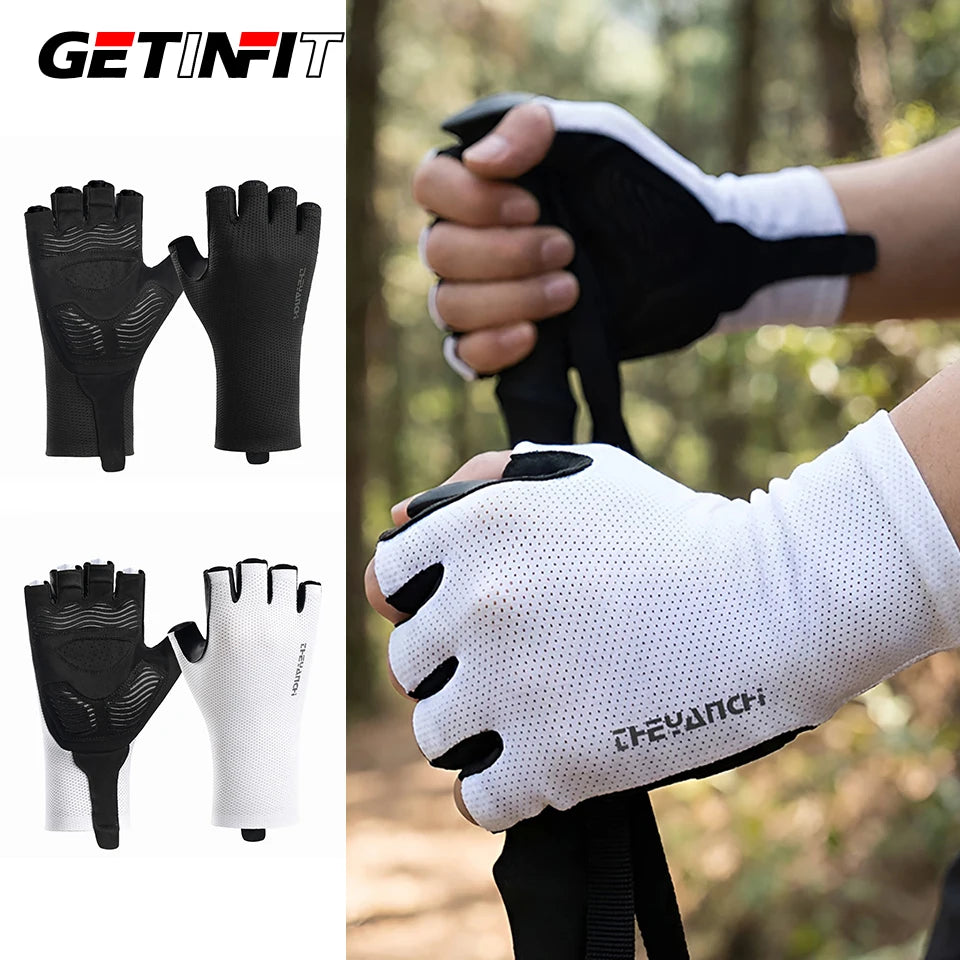 GETINFIT 1Pair Half Finger Gloves Outdoor Sports Gloves Summer