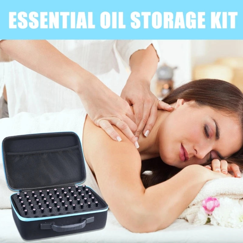 Sleek Essential Oil Storage Bag 120 Girds Storage For 5-10ML Bottles Sturdy EVA Travel Case For Home Travel Presentations