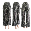 Camouflage Printed Cargo Pants for Women Y2K Vintage Buttons
