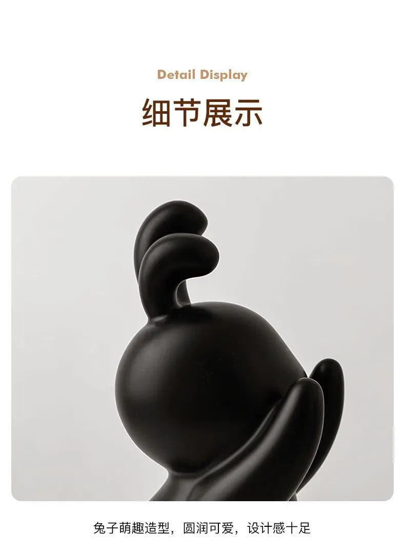 1 pair desk organizer Creative Rabbit Bookend Ceramic Ornament Desktop book holder Cute Gift simple nordic style book organizer