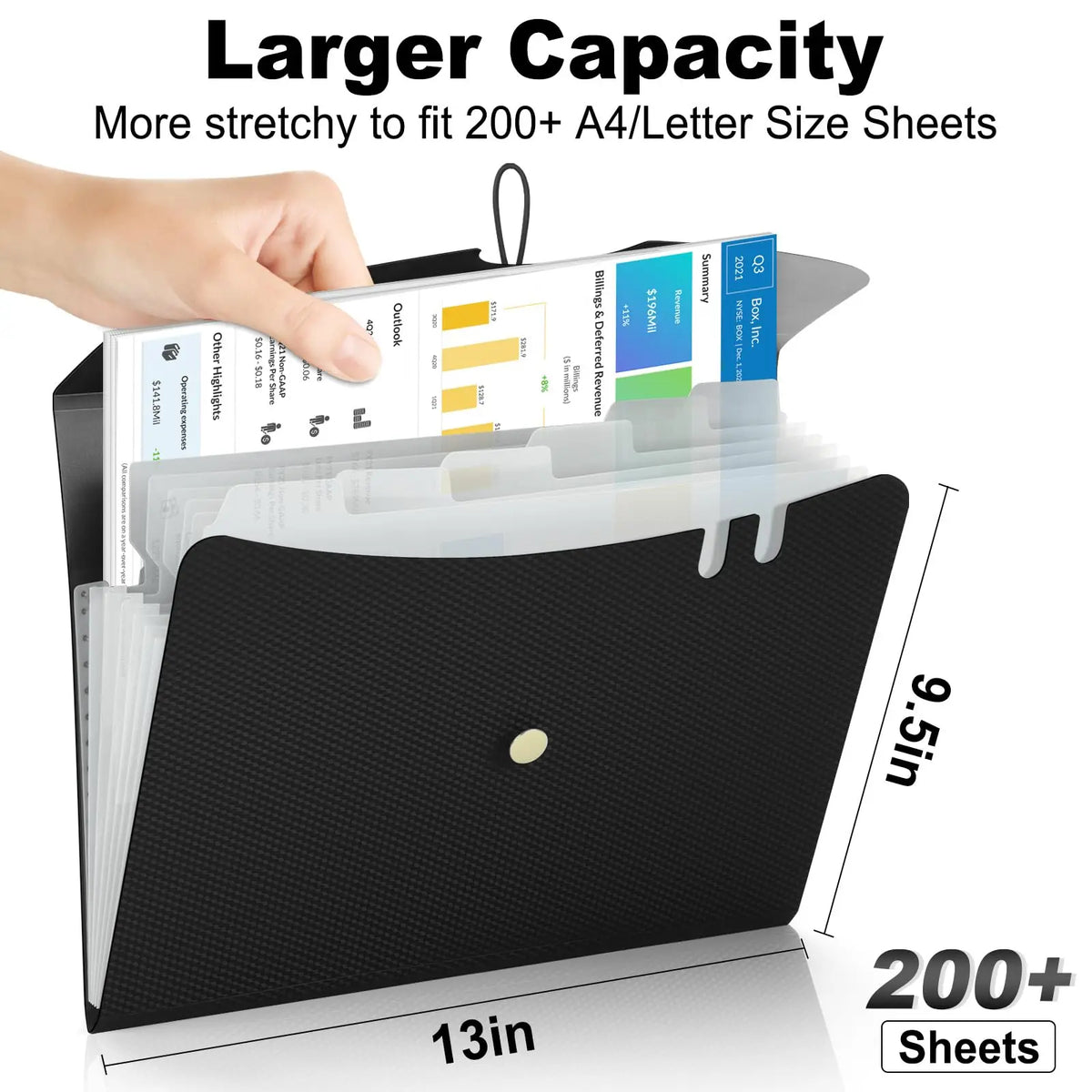 Expanding Accordion File Organizer, 7 Pockets, A4 Size