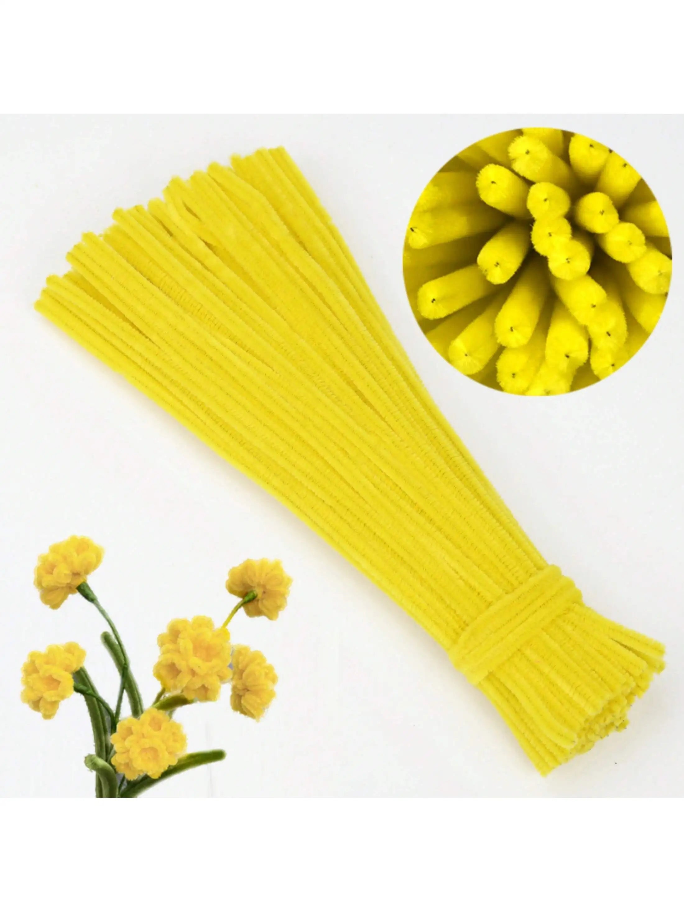 100/300 PCS 6 Colors Gradient Yellow Pipe Cleaners Chenille Stems, Pipe Cleaners Craft,Pipe Cleaners Set for DIY Art and Craft