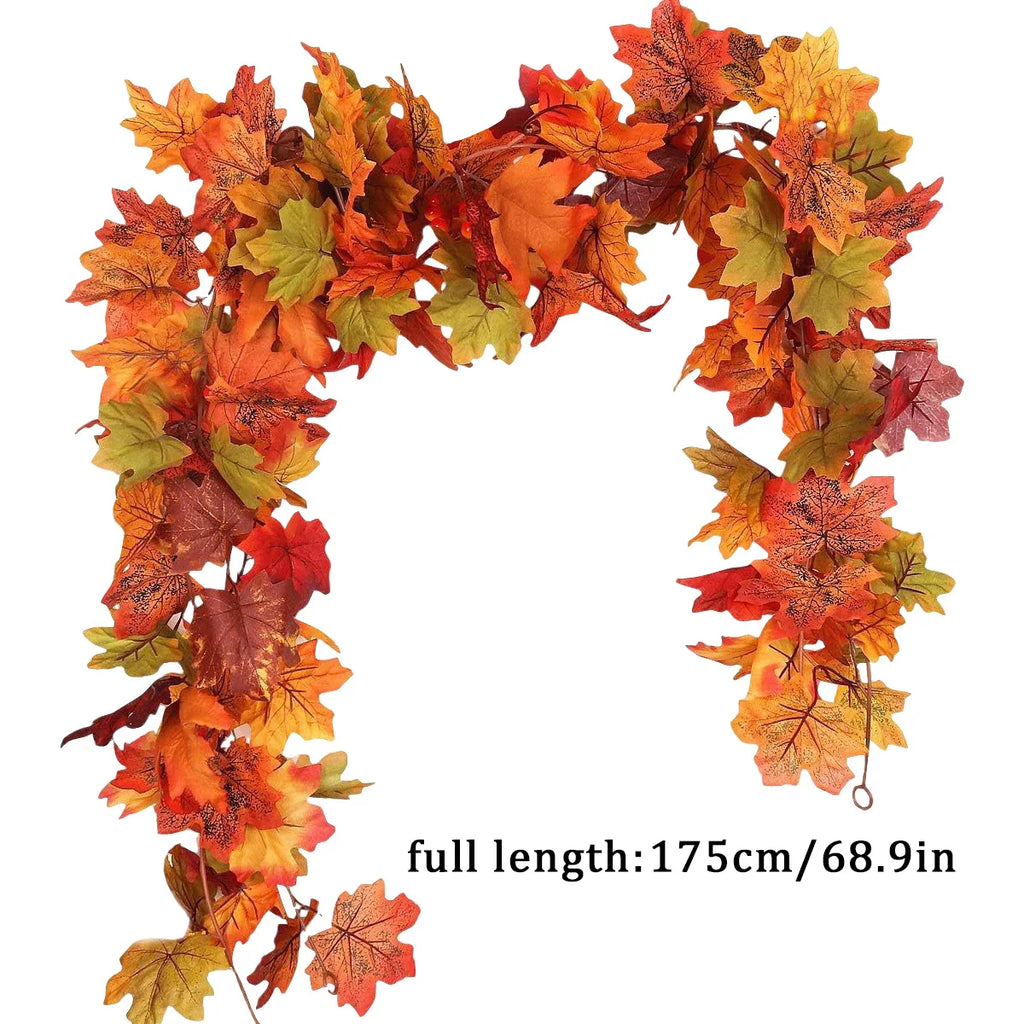 ﻿ Artificial Maple Leaf Vine Wreath Wall Hanging