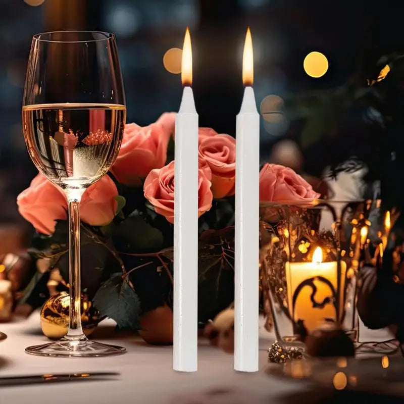 10pcs Unscented Mini Taper Candle Red/White Home Emergency Candles For Christmas Decoration Dinner Wedding Blessing Celebrations
