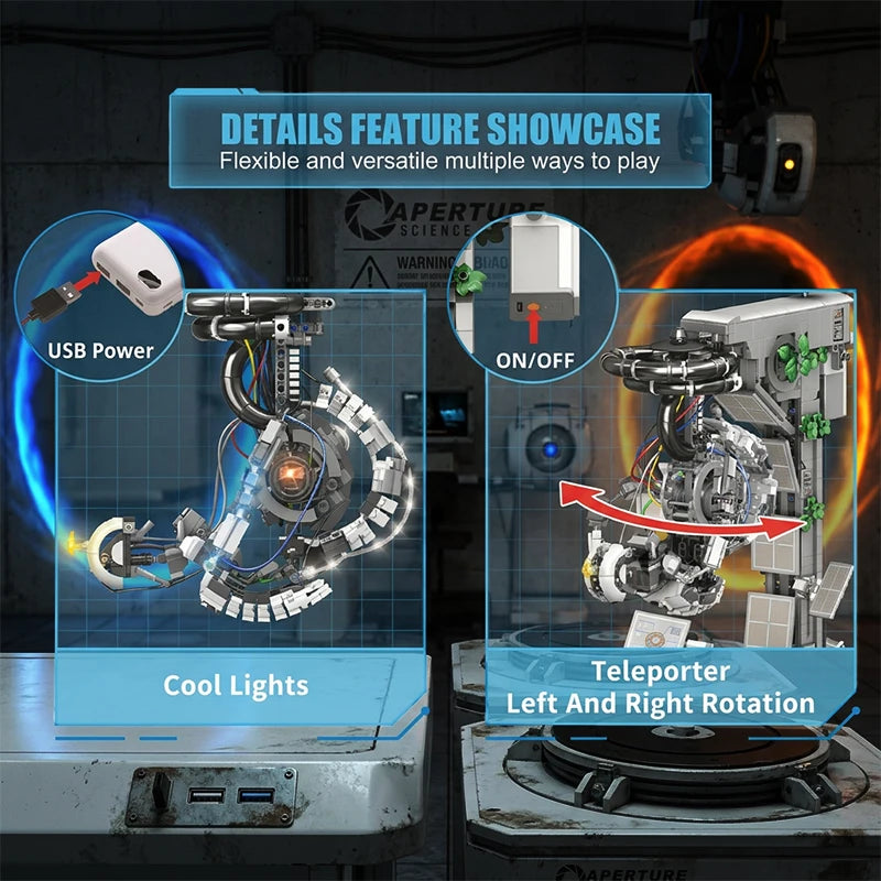 GLaDOS Portal 2 with LED Motor Building Blocks Decrypt