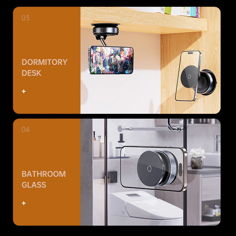 New Magnetic 15W Wireless Charger Car Phone Holder 360 Degree Rotation Foldable Suction Cup Navigation Phone Holder Bracket