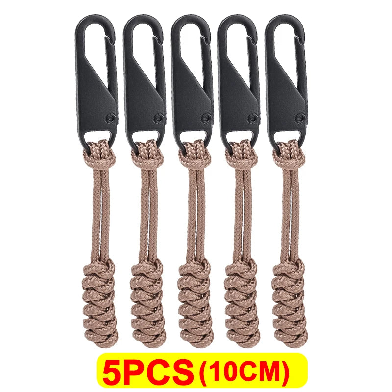 Universal Metal Zipper Pull Outdoor Bag Zipper Pull Head Umbrella Rope Woven Zipper Replaceable DIY Craft Sewing Tool Repair Kit