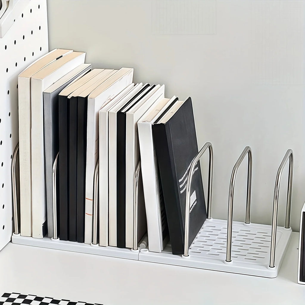 PP Material Desktop Bookshelf | Non-Slip Base  Modern Minimalist Office Desk Organizer Shelf  |  Study Table Storage Rack