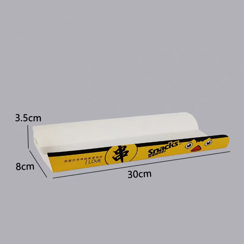 100pcs French Fries Packaging Paper Box Disposable Long Potato Chips Snack Baking Food Packing Holder