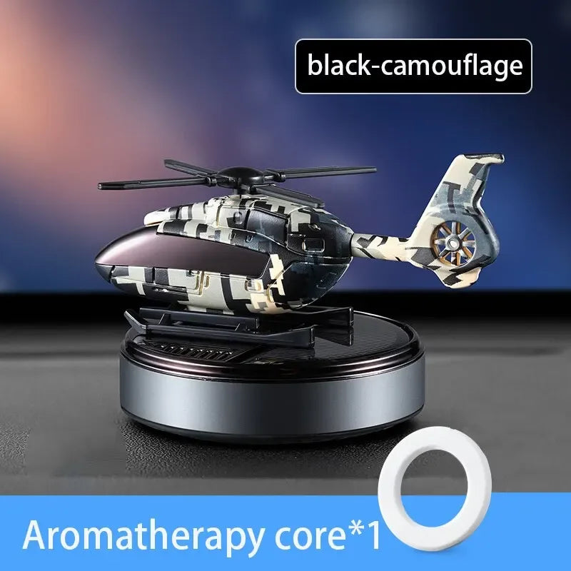 Solar Power Helicopter Air Freshener for Vehicle Home Decor