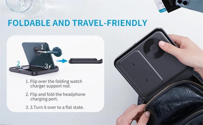HaaYot Professional Galaxy Z Flip & Fold 7 6 5 Wireless Charger Stand Fast Charging Station Dock for S26 Ultra Galaxy Watch Buds