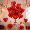 50pcs 5/10/18inch Foil Red Heart Balloons Valentine's Day Romantic Atmosphere Scene Decor Birthday Anniversary Background Globos