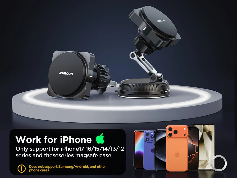 Joyroom 15W Magnetic Car Wireless Charger Phone Mount 360° Rotation Stand Air Vent Holder For iPhone Smart Fast Charging Station